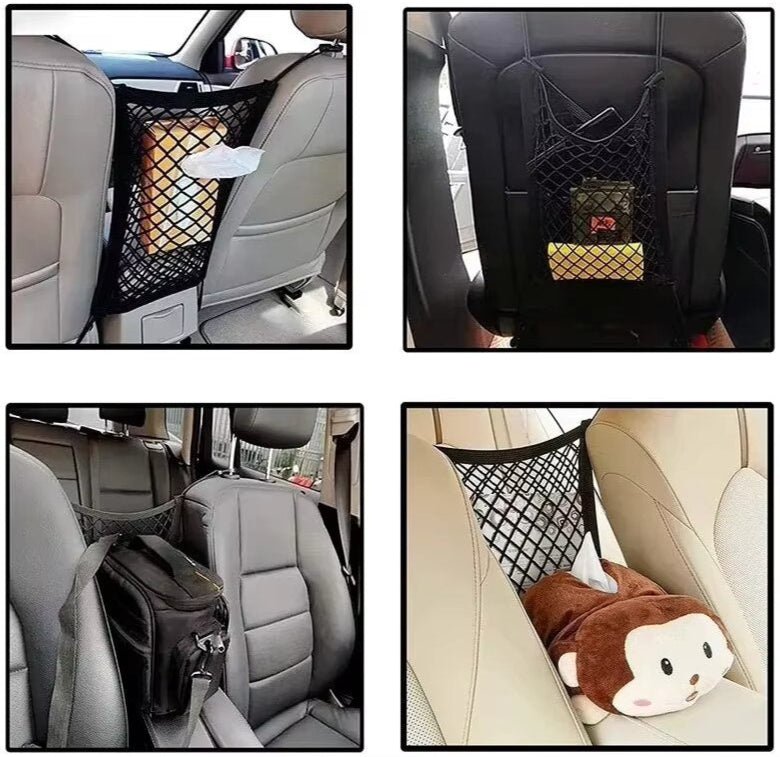 Stravion MeshGuard – Dog Car Barrier with Elastic Mesh & Storage Pockets - Stravion